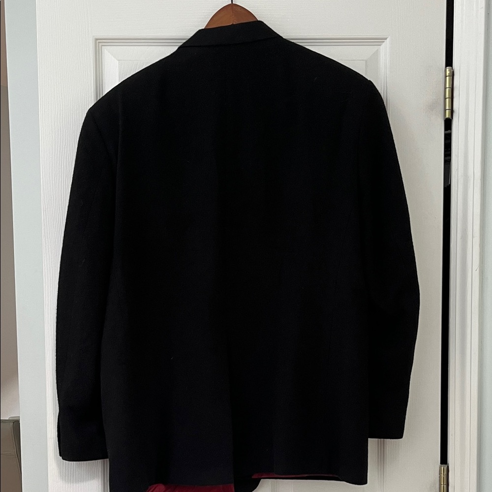 Ralph Lauren Black Men's Camel Hair Blazer with Red Lining - Picture 5 of 7